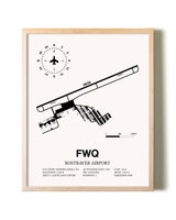 Rostraver Airport framed wall art in white frame
