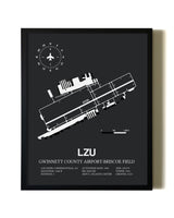 Unframed Gwinnett County Airport-Briscoe Field map print poster