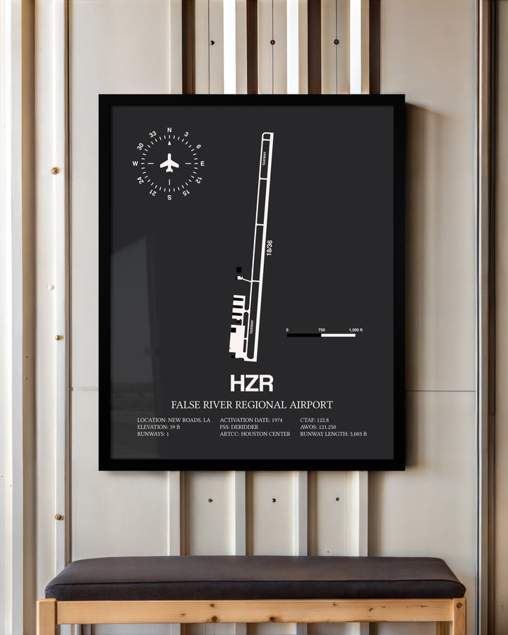 Frame color options for False River Regional Airport Wall Art