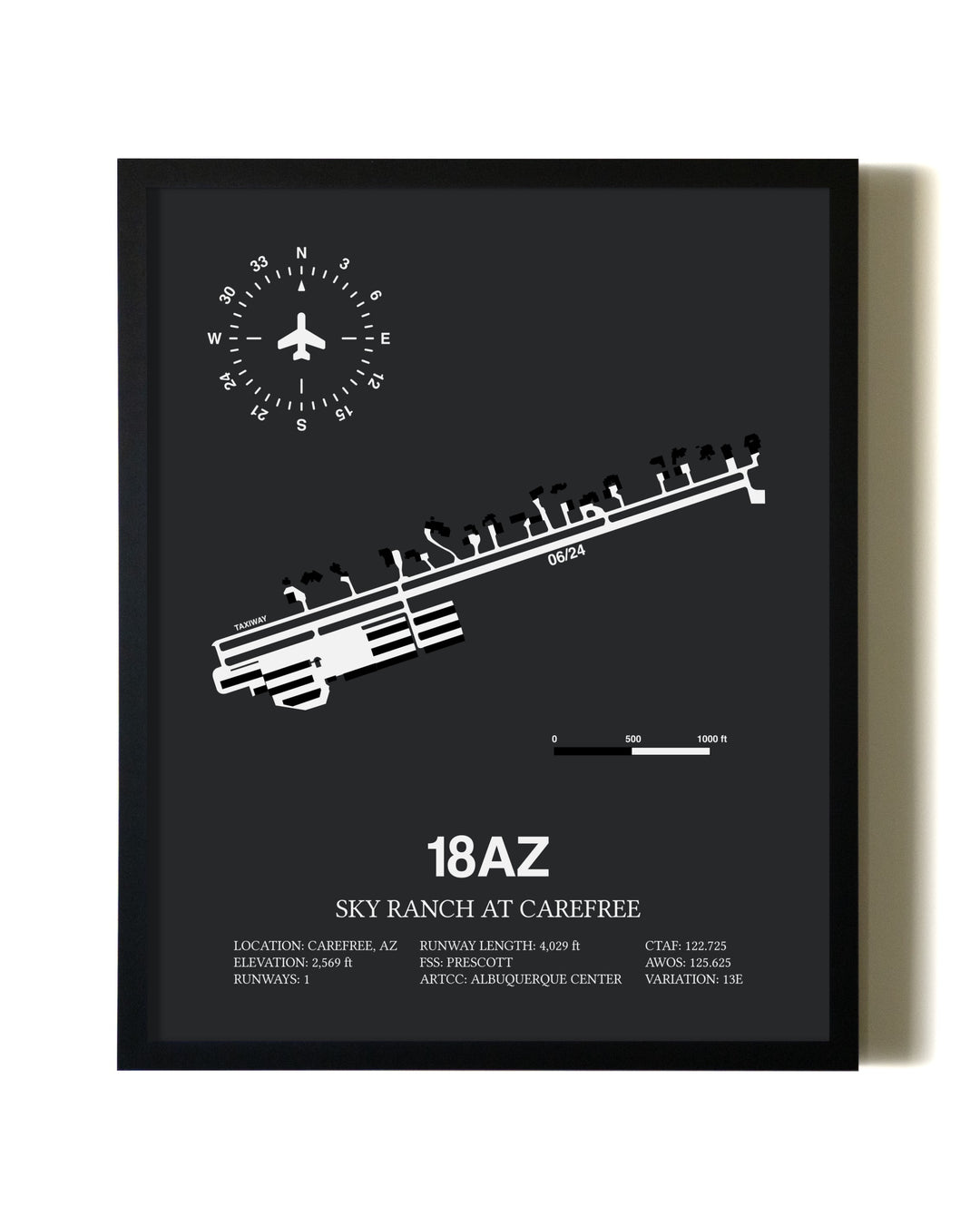 Unframed Sky Ranch at Carefree map print poster