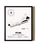 Framed Bucholz Army Airfield wall art poster in black frame