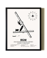 Framed Greater Binghamton Airport / Edwin A. Link Field wall art poster in black frame