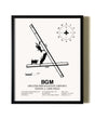 Framed Greater Binghamton Airport / Edwin A. Link Field wall art poster in black frame