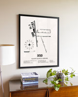 Massey Ranch Airpark aviation wall décor in black wood frame