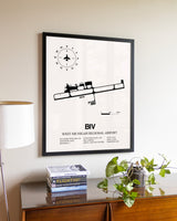 West Michigan Regional Airport aviation wall décor in black wood frame