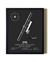 Unframed Georgetown - Scott County Regional Airport map print poster