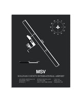 Gray Framed Sullivan County International Airport layout wall art poster