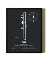 Unframed Bomar Field / Shelbyville Municipal Airport map print poster