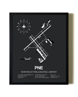 Unframed Northeast Philadelphia Airport map print poster