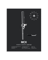 Gray Framed White County Airport layout wall art poster