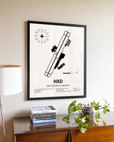 Hilton Head Airport aviation wall décor in black wood frame