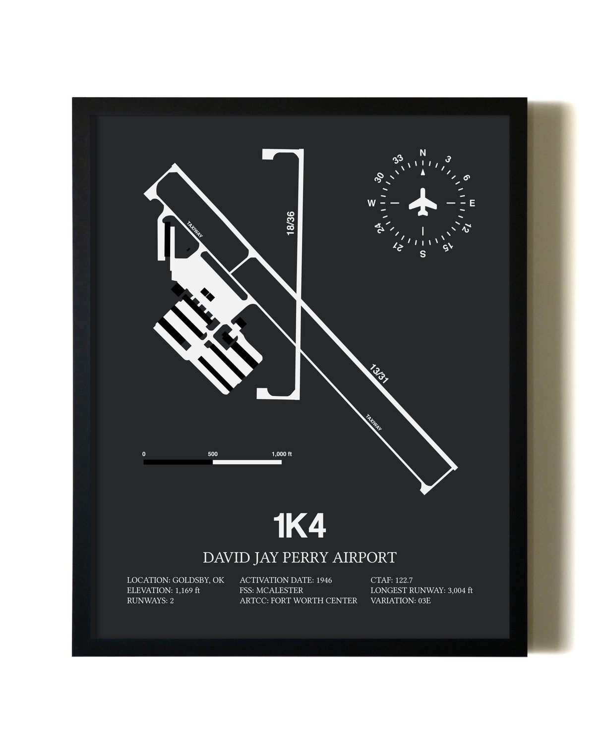 Unframed David Jay Perry Airport map print poster