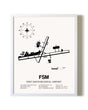 Fort Smith Regional Airport airport map poster in oak frame