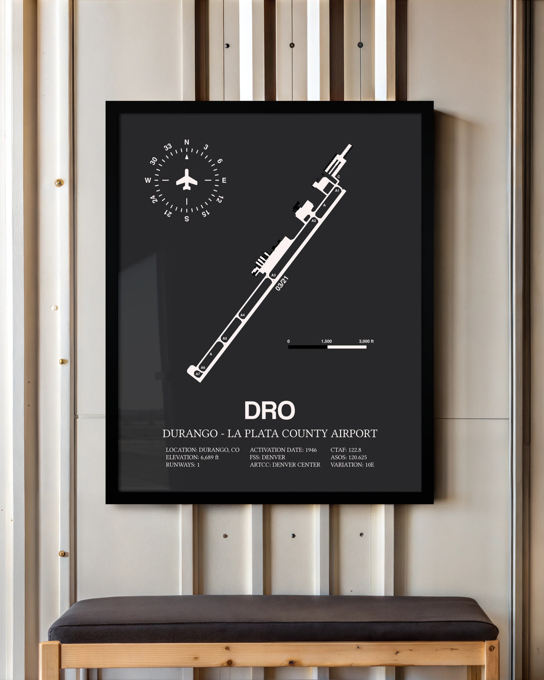 Frame color options for Durango-La Plata County Airport Wall Art