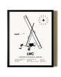Framed Lawrence Regional Airport wall art poster in black frame