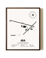 Cochran Airport aviation print in walnut frame