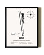 Framed Louisiana Regional Airport wall art poster in black frame