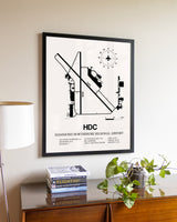 Hammond Northshore Regional Airport aviation wall décor in black wood frame