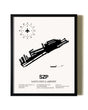 Framed Santa Paula Airport wall art poster in black frame