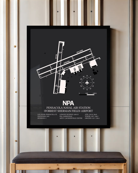 Frame color options for Pensacola Naval Air Station (Forrest Sherman Field) Airport Wall Art