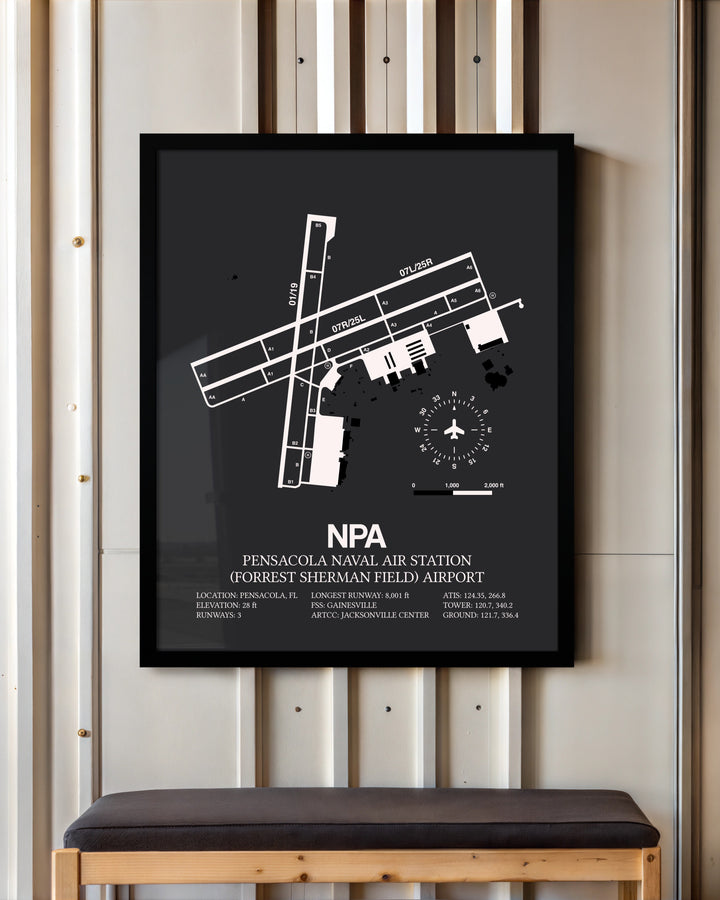 Frame color options for Pensacola Naval Air Station (Forrest Sherman Field) Airport Wall Art