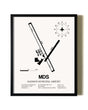 Framed Madison Municipal Airport wall art poster in black frame