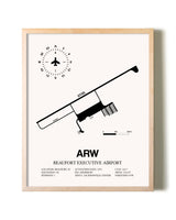 Beaufort Executive Airport framed wall art in white frame