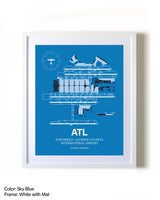 Hartsfield/Jackson Atlanta International Airport framed wall art in white frame with mat