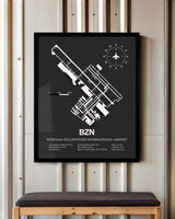 Frame color options for Bozeman Yellowstone International Airport Wall Art