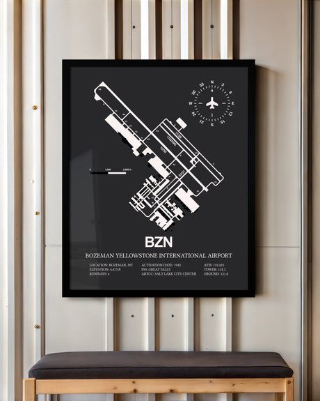 Frame color options for Bozeman Yellowstone International Airport Wall Art