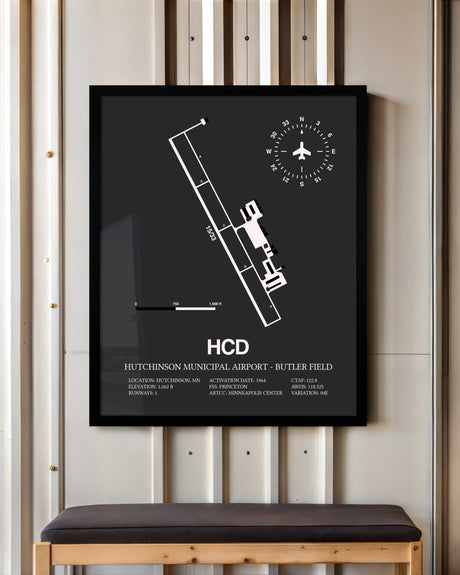 Frame color options for Hutchinson Municipal Airport-Butler Field Wall Art