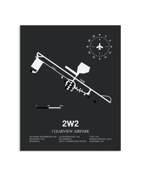 Gray Framed Clearview Airpark layout wall art poster