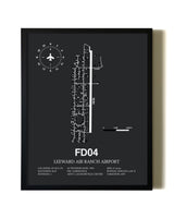Unframed Leeward Air Ranch Airport map print poster