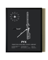 Unframed Perryton Ochiltree County Airport map print poster