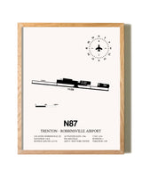 Trenton-Robbinsville Airport framed print in natural wood frame