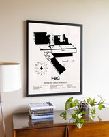 Simmons Army Airfield aviation wall décor in black wood frame