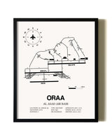 Framed Al Asad Air Base wall art poster in black frame