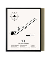 Framed Parowan Airport wall art poster in black frame