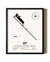 Framed Sitka Rocky Gutierrez Airport wall art poster in black frame