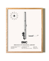 Brigham City Regional Airport framed print in natural wood frame