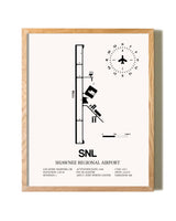 Shawnee Regional Airport framed print in natural wood frame