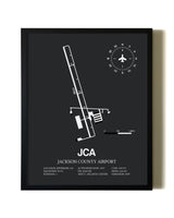Unframed Jackson County Airport map print poster