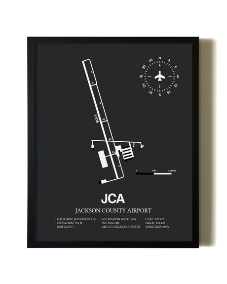 Unframed Jackson County Airport map print poster