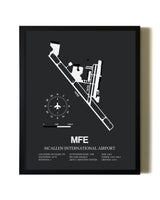 Unframed McAllen International Airport map print poster