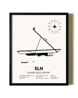 Framed Bowers Field Airport wall art poster in black frame