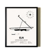 Framed Bowers Field Airport wall art poster in black frame