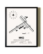 Framed Muskegon County Airport wall art poster in black frame