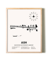 Houston Southwest Airport framed wall art in white frame