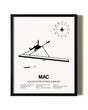 Framed Macon Downtown Airport wall art poster in black frame