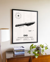 Bob Maxwell Memorial Airfield aviation wall décor in black wood frame